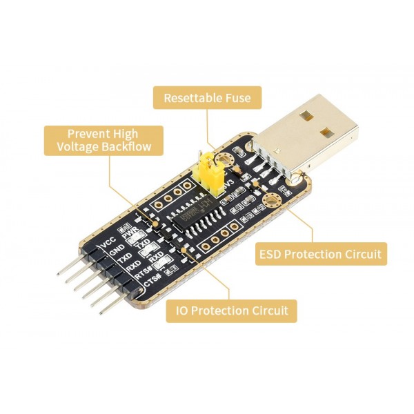 Waveshare CH343G TTL USB to Serial Converter - 3.3-5V