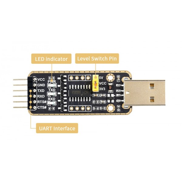 Waveshare CH343G TTL USB to Serial Converter - 3.3-5V