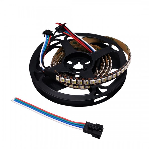 WorldSemi WS2813 Digitale 5050 RGBW LED Strip - Zwart - 144 LEDs 1m
