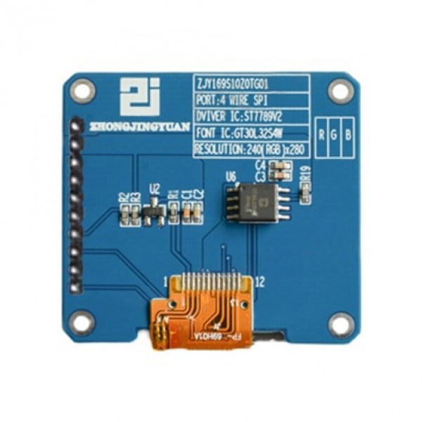 1.69 inch IPS-TFT Display 240*280 pixels - SPI - ST7789V2 - 42x39mm - 3.3V
