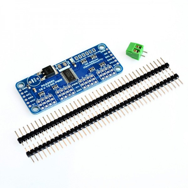 16-kanaals I2C PWM-Servo Aansturing - PCA9685 - Losse headers