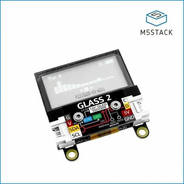 M5Stack Glass 2 Unit - 1.51inch Transparent OLED Display - 128*64