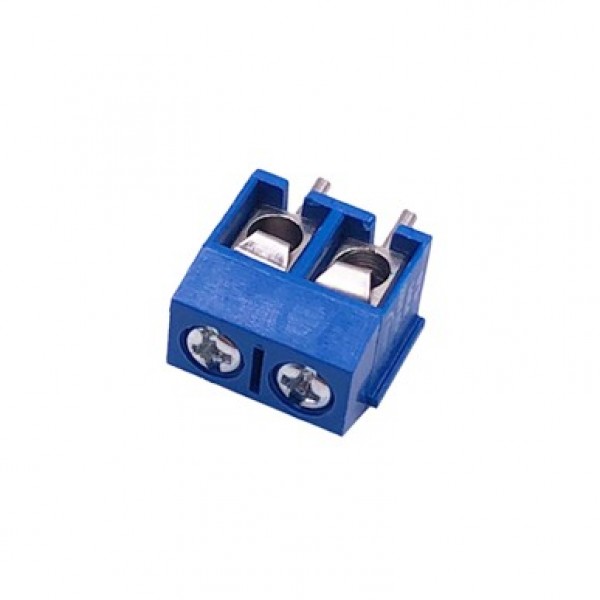 2 Pin Schroef Terminal Block Connector 5mm Afstand - Blauw