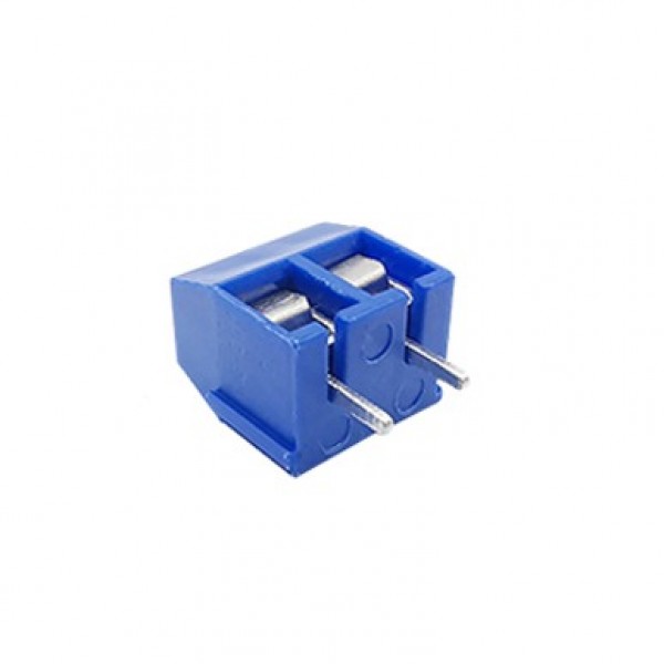 2 Pin Schroef Terminal Block Connector 5mm Afstand - Blauw
