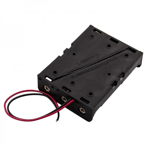3x 18650 Battery Holder with Loose Wires - Button Top