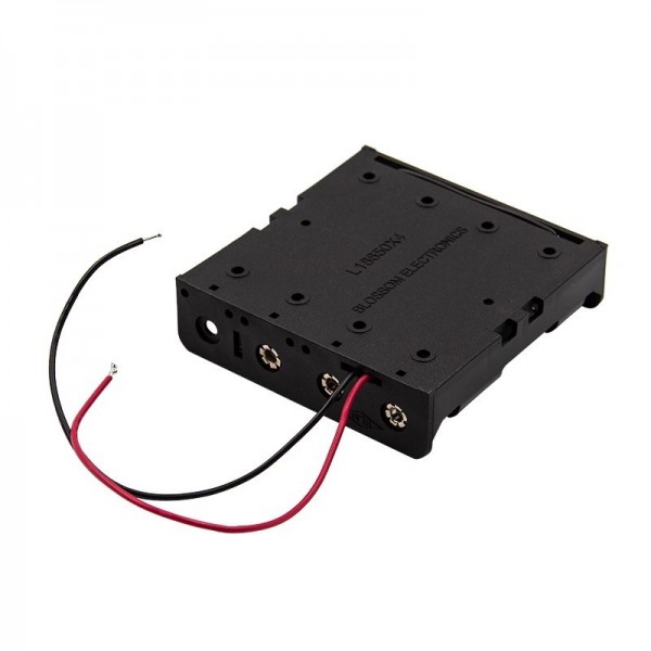 4x 18650 Battery Holder with Loose Wires - Button Top