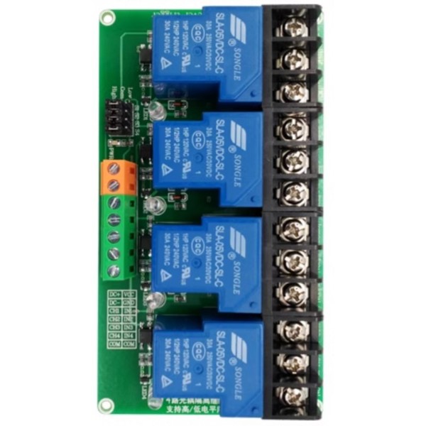 5V Relay Module - 4 Channels - High-active or Low-active - 30A