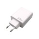 Dual USB-C USB-A PD Lader - 5-21V 3A 65W - Wit