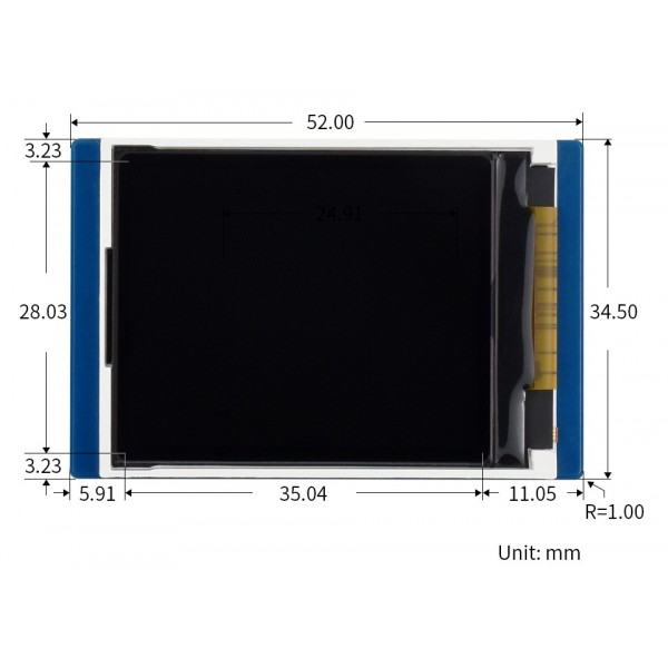 Waveshare 1.8 inch SPI TFT-LCD Display 160*128 Pixels - voor Raspberry Pi Pico