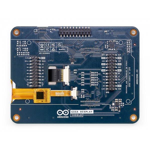 Arduino GIGA Display Shield - 3.97 inch TFT Display 480*800 pixels - Touchscreen - IMU - Microphone