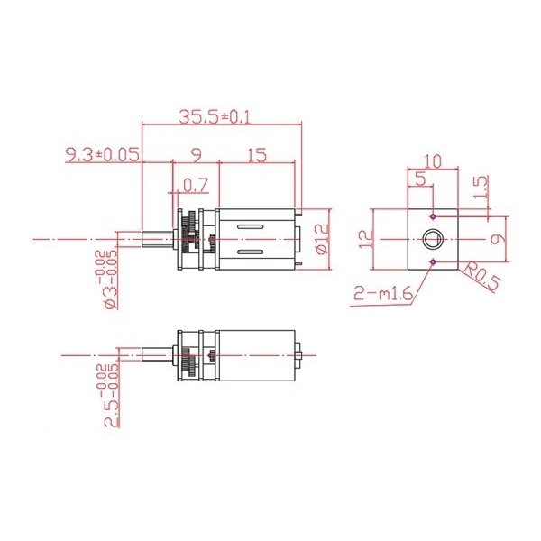 Aslong JGA12-N20-30 DC Transmission Motor 6V - 500RPM