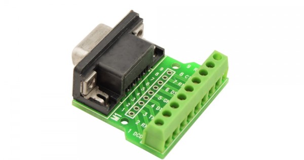 DB9 RS232 Connector Breakout Board Male - DB9BREAKOUTMALE