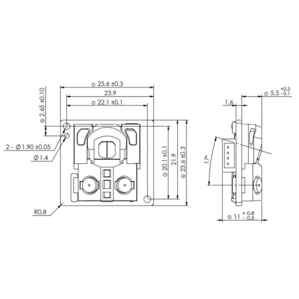YDLIDAR GS2 - Linear Array Solid State LiDAR Sensor - 25-300mm