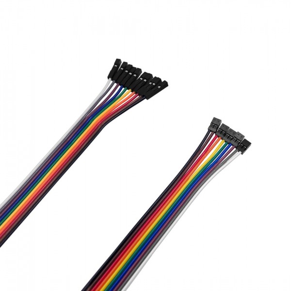 DuPont Female 2.54mm 10x1p naar Female 2.00mm 5x2p - 20cm