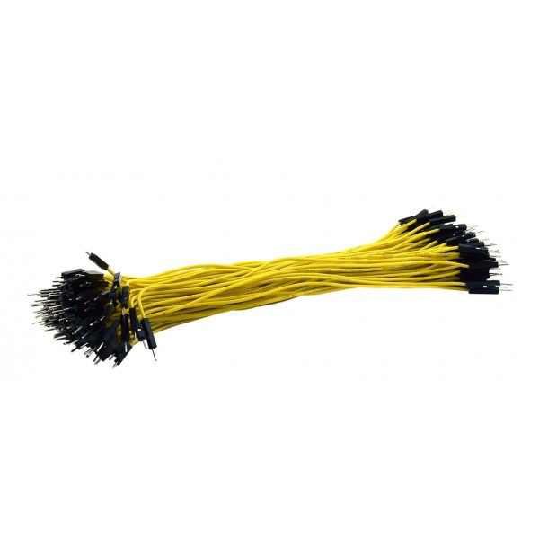 DuPont Jumper draad Male-Male 20cm 100 draden - Geel