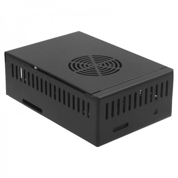 Geekworm N505 Metal Case for Orange Pi Pi 5(B) - with Fan and Heatsink - Black