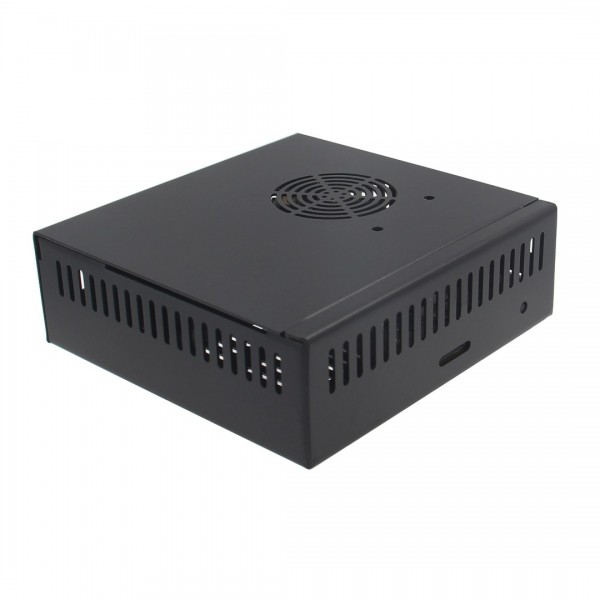 Geekworm N506 Metal Case for Orange Pi 5(B) - with Fan and Heatsink - SSD support - Black