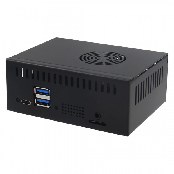 Geekworm N508 Metal Case for Orange Pi Pi 5 PLUS - with Fan -  SSD support - Black