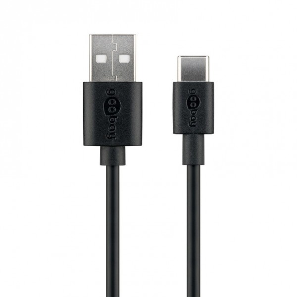 Goobay 38675 USB-C USB-A 2.0 Cable - 0.1m - 3A - Black