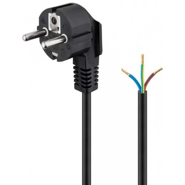 Goobay 59572 Standard 230V Power Cable - 1.8m - Angled plug