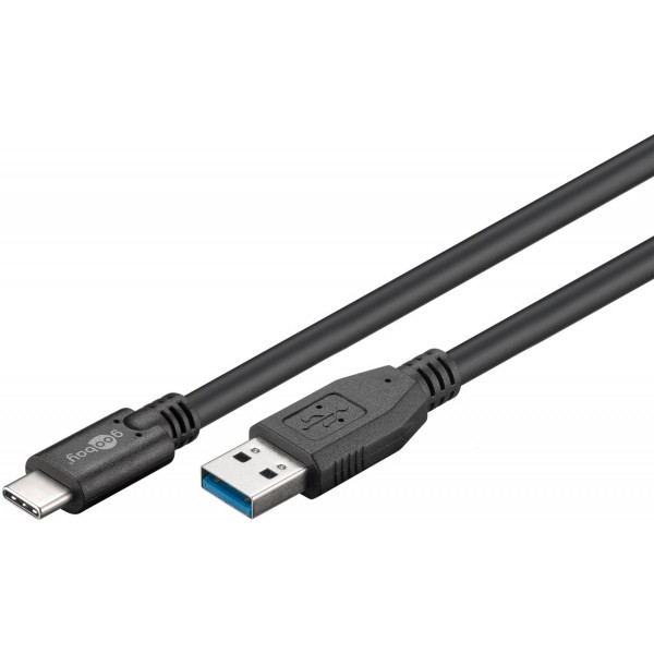 Goobay 73141 USB-C USB-A 3.0 Cable - 3m - 3A - Black