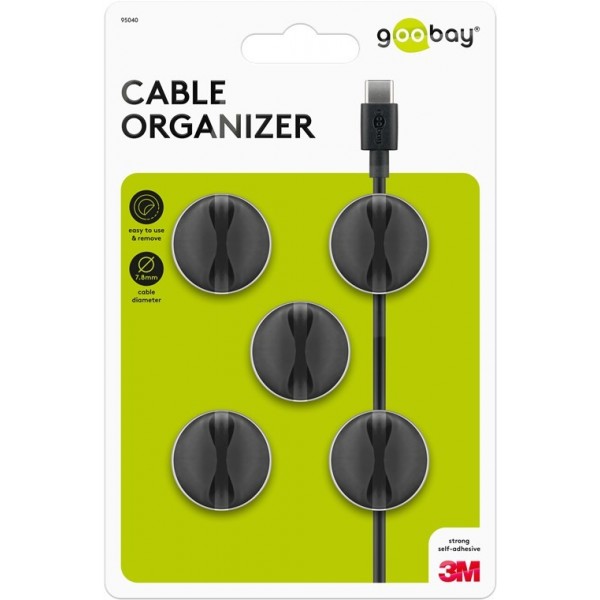 Goobay 95040 Kabelhouder - 7.8mm - 5 stuks - Zwart