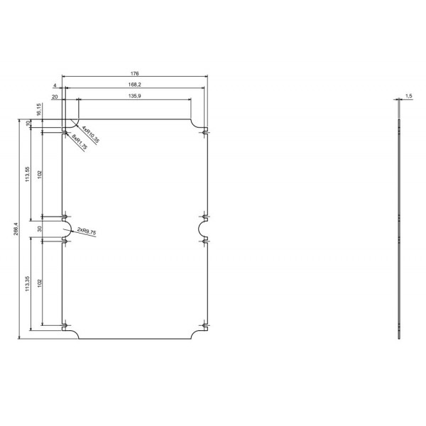 Kradex Mounting Plate for Z95 Enclosures - ZMB95