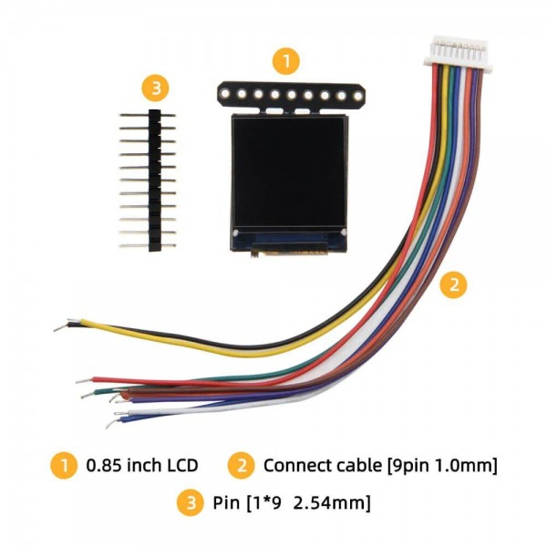LilyGO 0.85 inch IPS-TFT-LCD Display - 128*128 Pixels - SPI