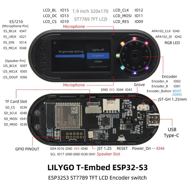 LilyGO T-Embed - Black with Case LilyGO T-Embed - Black with Case