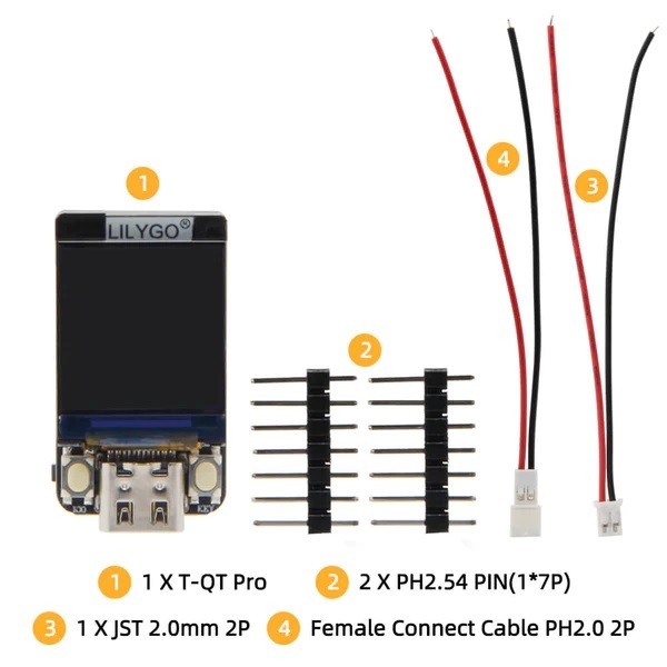 LilyGO T-QT Pro ESP32-S3 - 4MB Flash - 2MB PSRAM - with 0.85 inch IPS Display