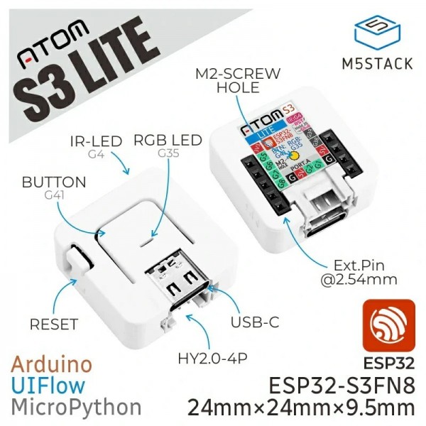 M5Stack Atom S3 Lite - ESP32-S3 Development Board