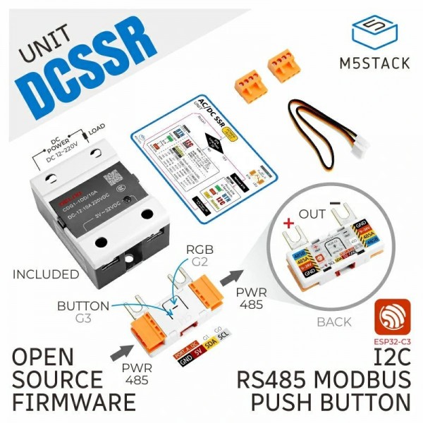 M5Stack DC SSR Unit - Solid State Relais - 1 Kanaal - 10A