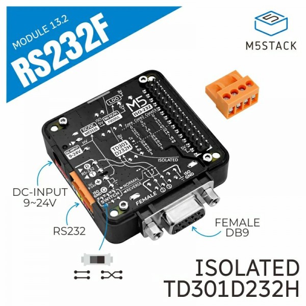 M5Stack RS232F Module 13.2 - DB9 Female - for M5Core