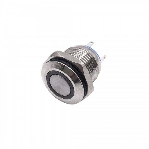 Metalen Drukknop 16x18mm - Reset - met 3-6V Witte LED