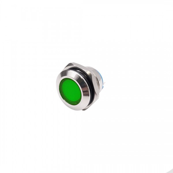 Metalen Waterdichte LED - Groen - 16mm - 3-6V