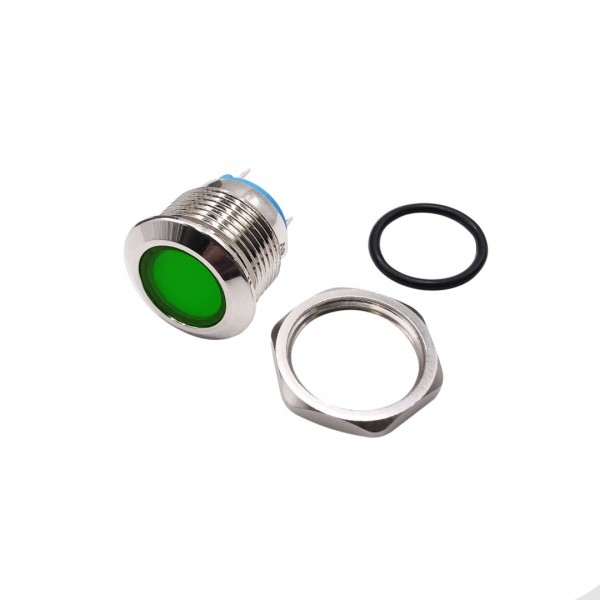 Metalen Waterdichte LED - Groen - 16mm - 3-6V