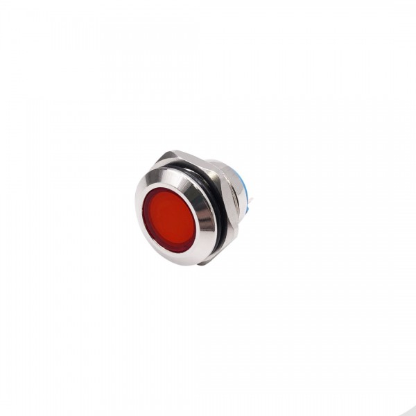 Metalen Waterdichte LED - Rood - 16mm - 3-6V Metalen Waterdichte LED - Rood - 16mm - 3-6V
