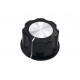Potentiometer Knob Black-Silver Bakelite - 33.5mm - MF-A04