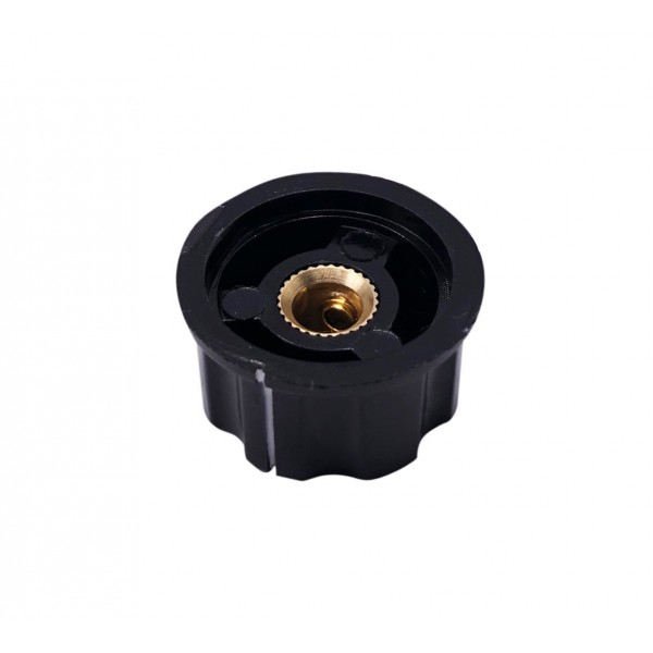 Potentiometer Knob Black-Silver Bakelite - 33.5mm - MF-A04