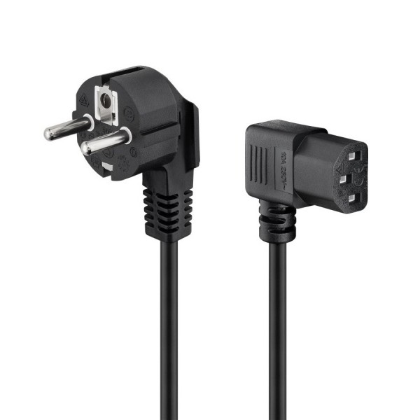 Standard 230V Power Supply Cable - IEC C13 Female Angled - 1.8m