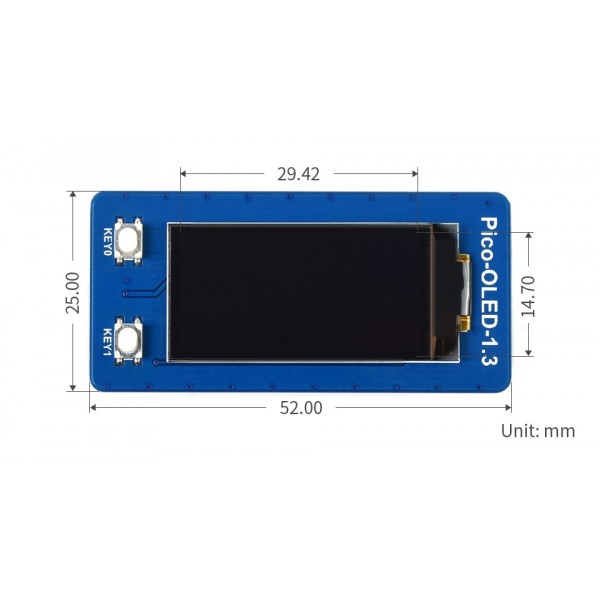 Waveshare 1.3 inch SPI OLED Display 128*64 pixels - for Raspberry Pi Pico
