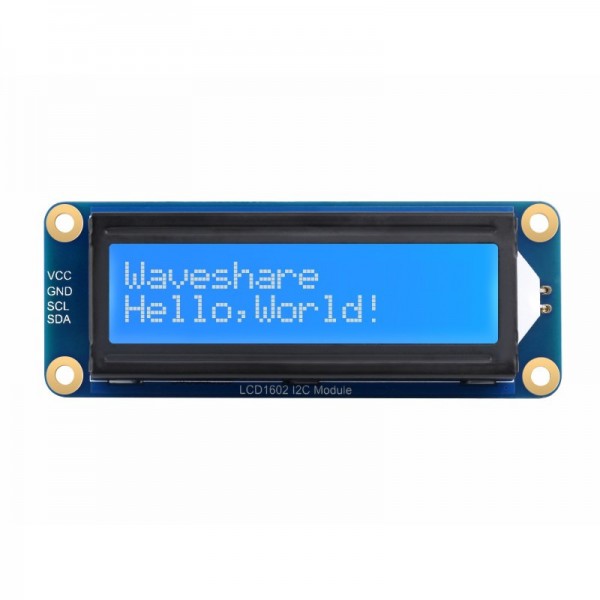 Waveshare 16x2 LCD Display met Witte tekst en Blauwe Achtergrond - I2C