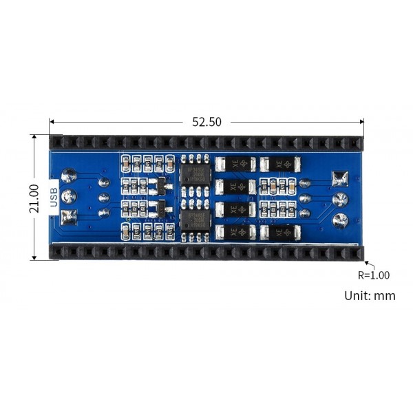 Waveshare RS485 Module 2 Kanalen - voor Raspberry Pi Pico