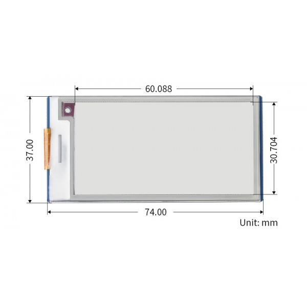 Waveshare 2.66 inch E-Ink E-Paper Display (B) - 3 Colors - for Raspberry Pi Pico