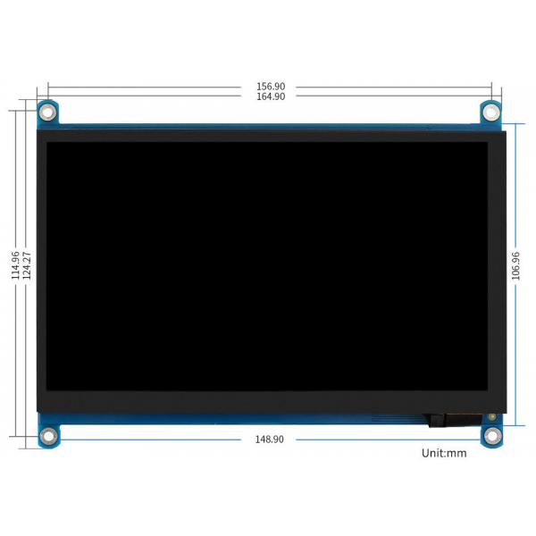 Waveshare 7 inch HDMI IPS-TFT-LCD (H) Display 1024*600 with Touchscreen