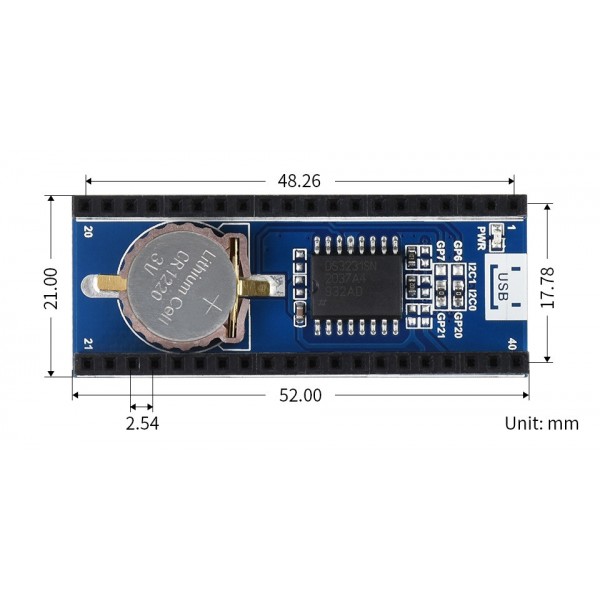 Waveshare Precision RTC Module - DS3231- for Raspberry Pi Pico