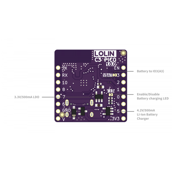 Wemos C3 Pico - ESP32-C3 - V1.0.0