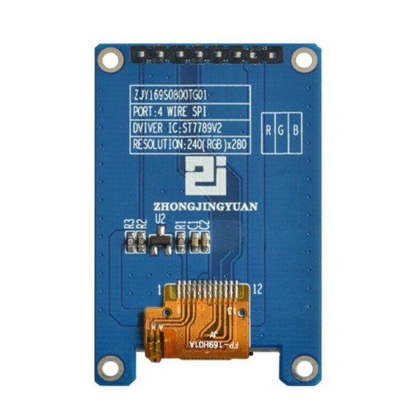 1.69 inch IPS-TFT Display 240*280 pixels - SPI - ST7789V2 - 48x31mm - 3.3V
