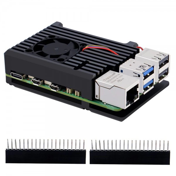 52Pi Aluminium Heatsink Case with fan - for Raspberry Pi 5