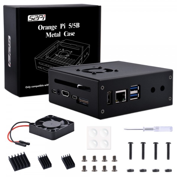 52Pi Metal Case with Fan - for Orange Pi 5(B)